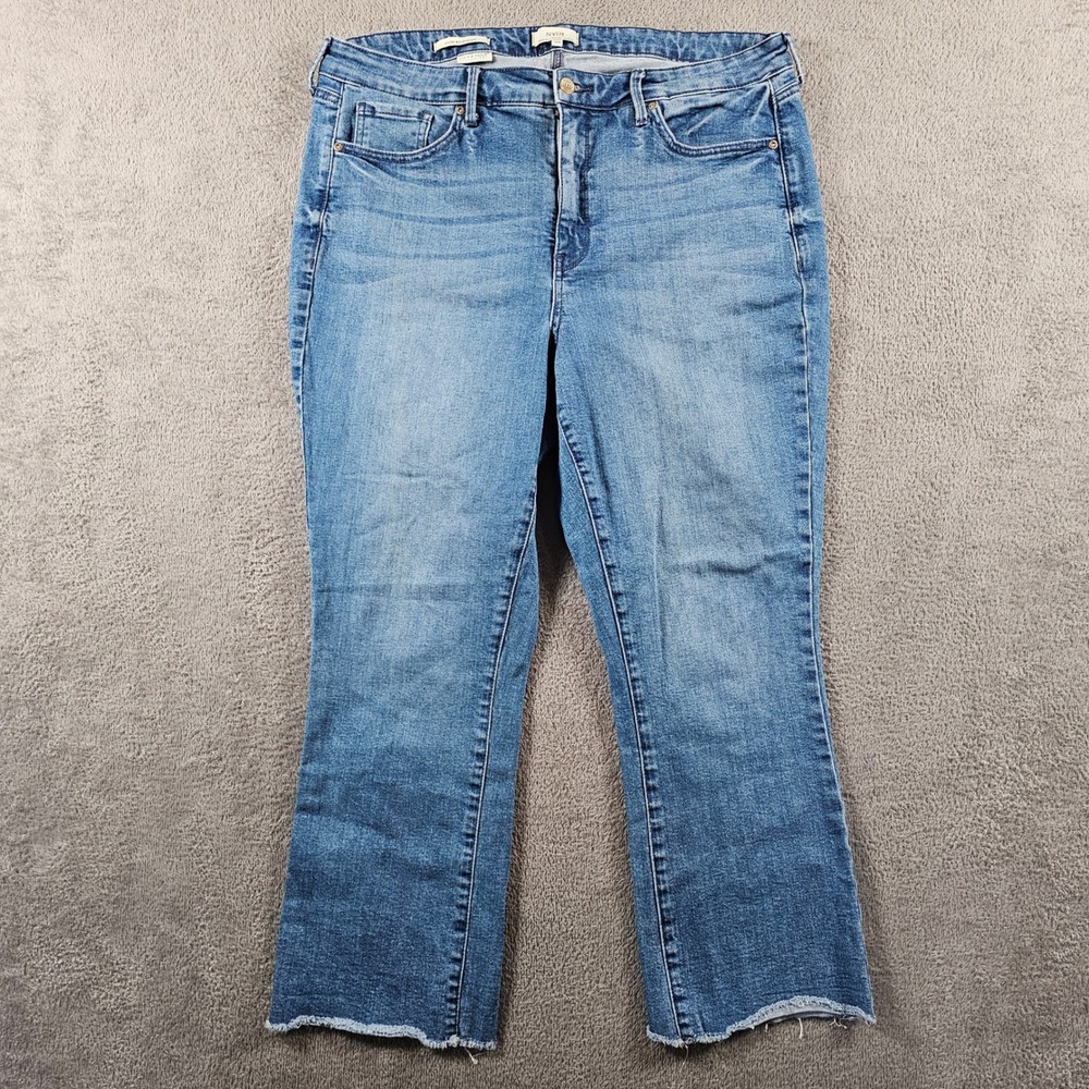 NYDJ Slim Bootcut Jeans Medium Wash Raw Hem Lift Tuck Technology 16W Womens